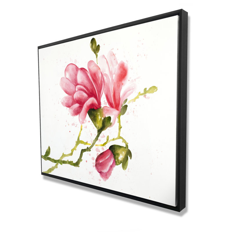 Magnolia Flowers Framed Canvas | Floral Living Room Decor