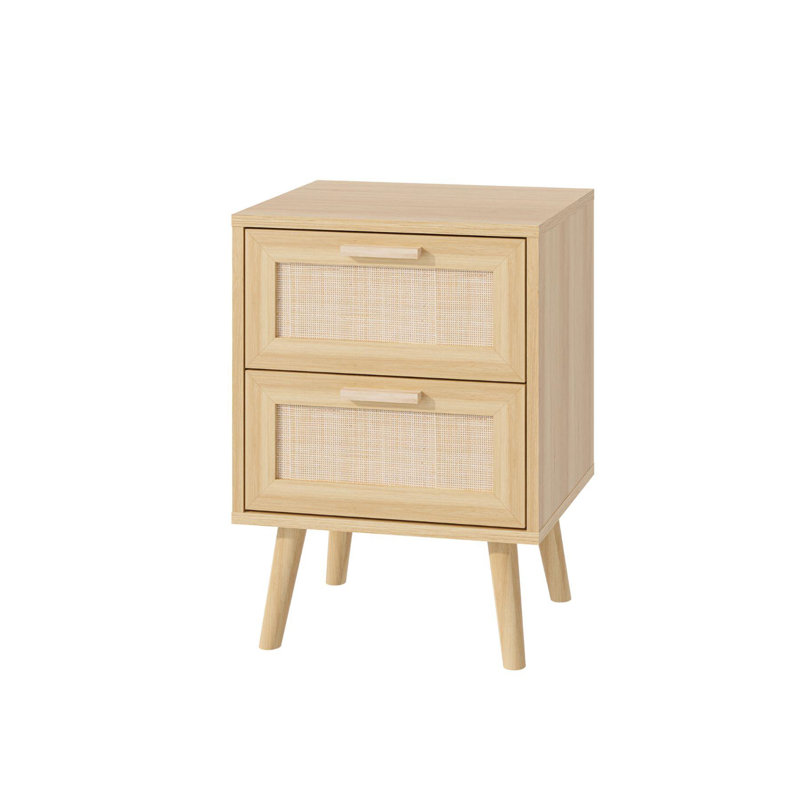 Anelise 40cm W Manufactured Wood Bedside Table, Brown