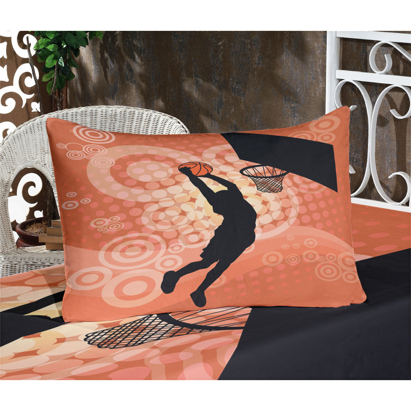 Drap-housse et taie décorative orange pâle Ambesonne, Ensemble de draps pour lit double + 4 taies d'orei