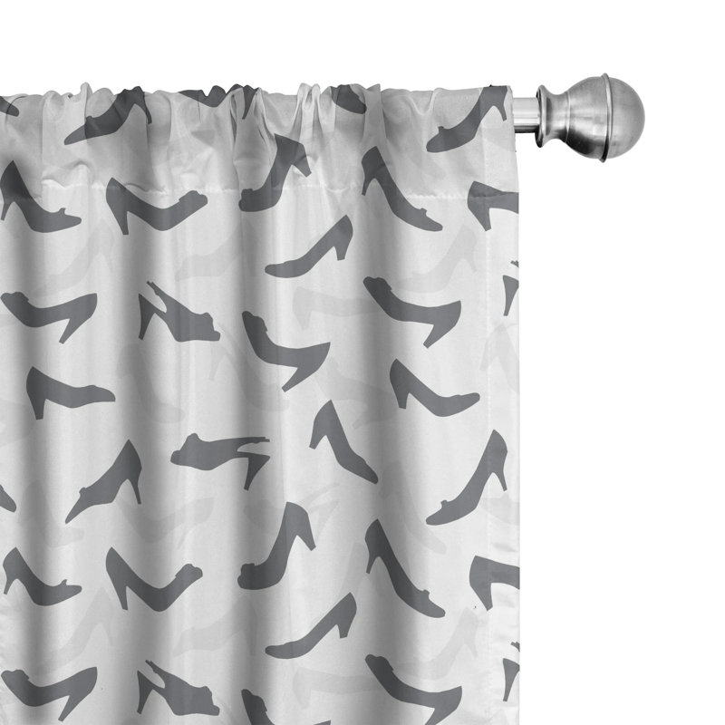 High Heels Semi-Sheer Rod Pocket Curtain Panels, 28" x 63"