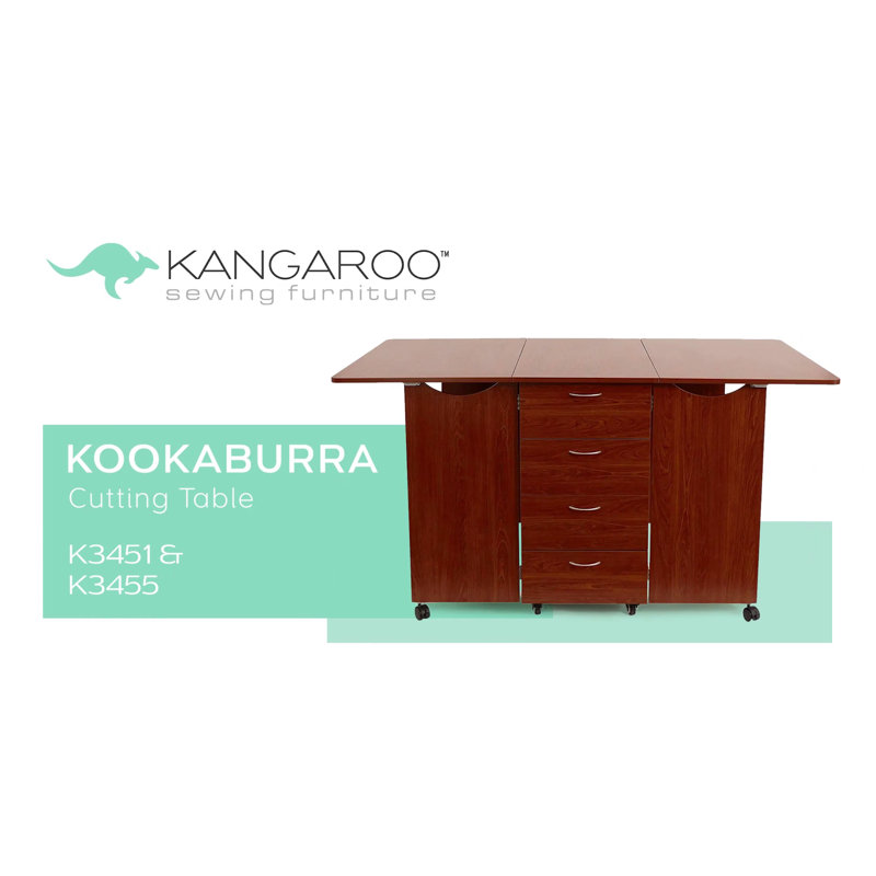 Teak Expandable CraftMaster Cutting Table with Storage