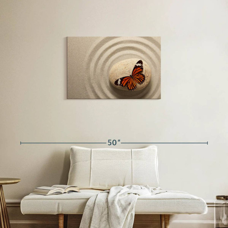 Brampt Zen Orange Butterfly, 20" H x 30" W