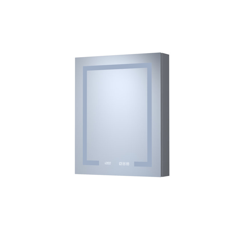 Pharmacie rectangulaire encastrée / en aluminium argenté, H 60 po x l 38,59 po x P 4,2 po
