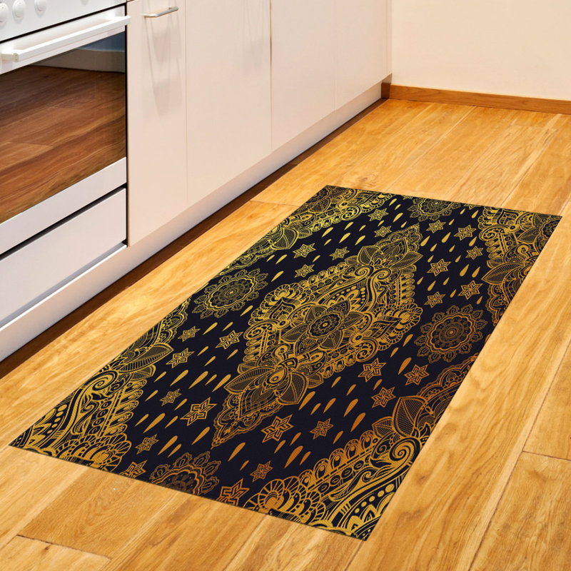 Mandala High Density Long Fiber Poly Threads Decorative Area Rug Carpet, Rectangle 2'7" x 5'