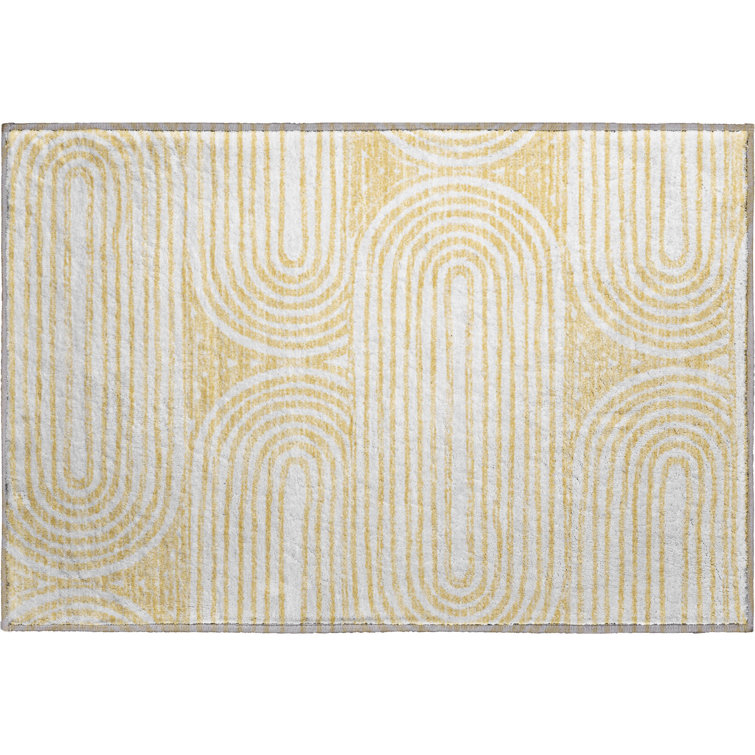 Premium Machine Washable Cerrito AMF540 Gold Rug