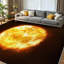 Tapis orange orange lavable à la machine, brillant et chaud-133456530