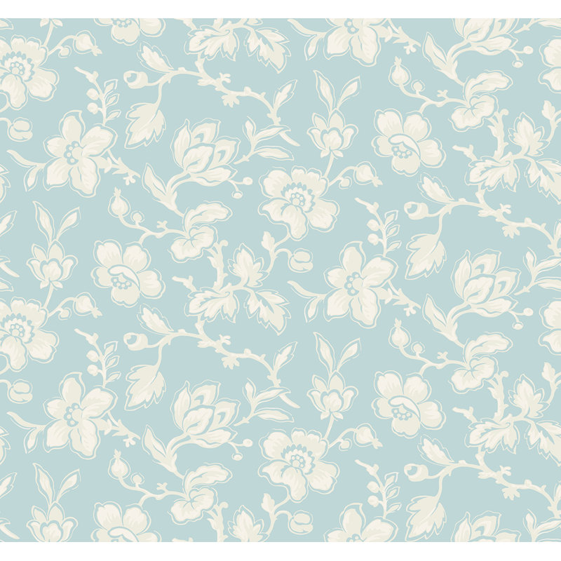Papier peint floral Winston Porter Designs Tiffany Blue Bella Vista, Queue d'aronde / bleu bébé