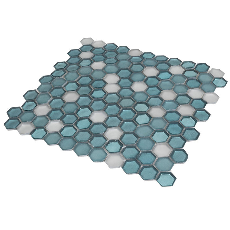 12" x 11" Glass Pebbles/Rocks Mosaic Wall & Floor Tile