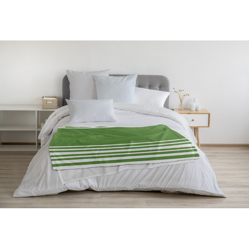 Jeté en molleton Stripe A Balance, L 30 po x L 40 po, 1.75, Vert