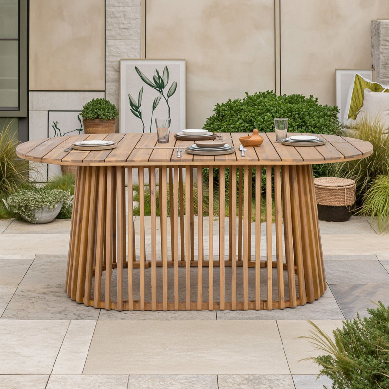 Table de salle à manger ovale pour l'extérieur
