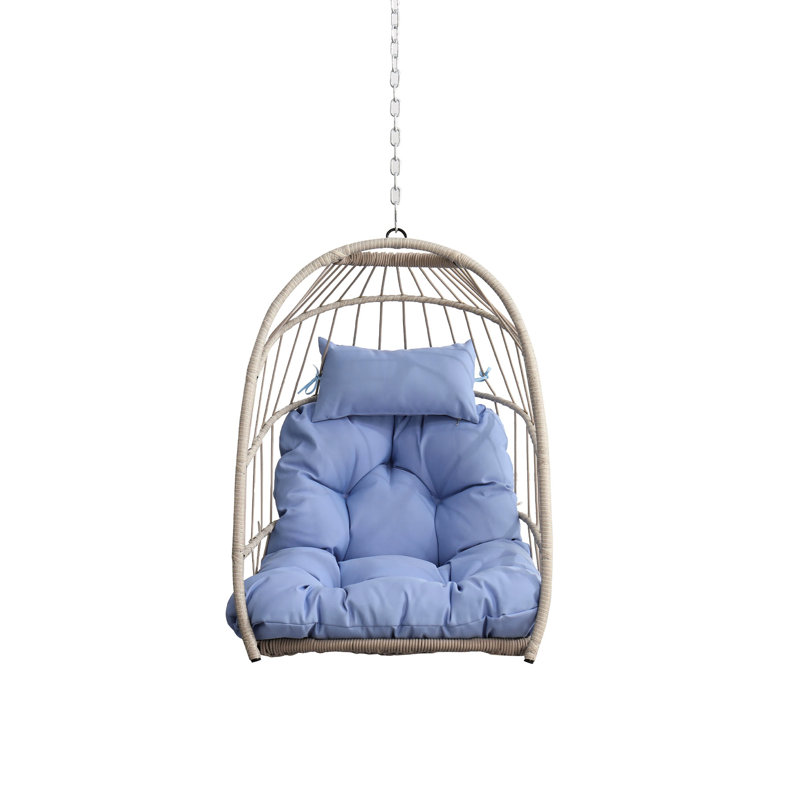 Chaise de jardin bleue en forme d'œuf, chaise pliante d'extérieur pliable et bleue, poids 20,21 lb, Bleu