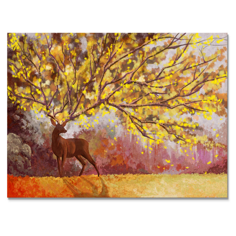 «Mystery Deer Emperor Fantastic II», reproduction sur toile flottante, H 30 po x l 40 po x P 1,5 po, Toile tendue