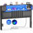 Storage Upholstered PU Headboard With LED Lights & Charging Station-1609409995-1609409993
