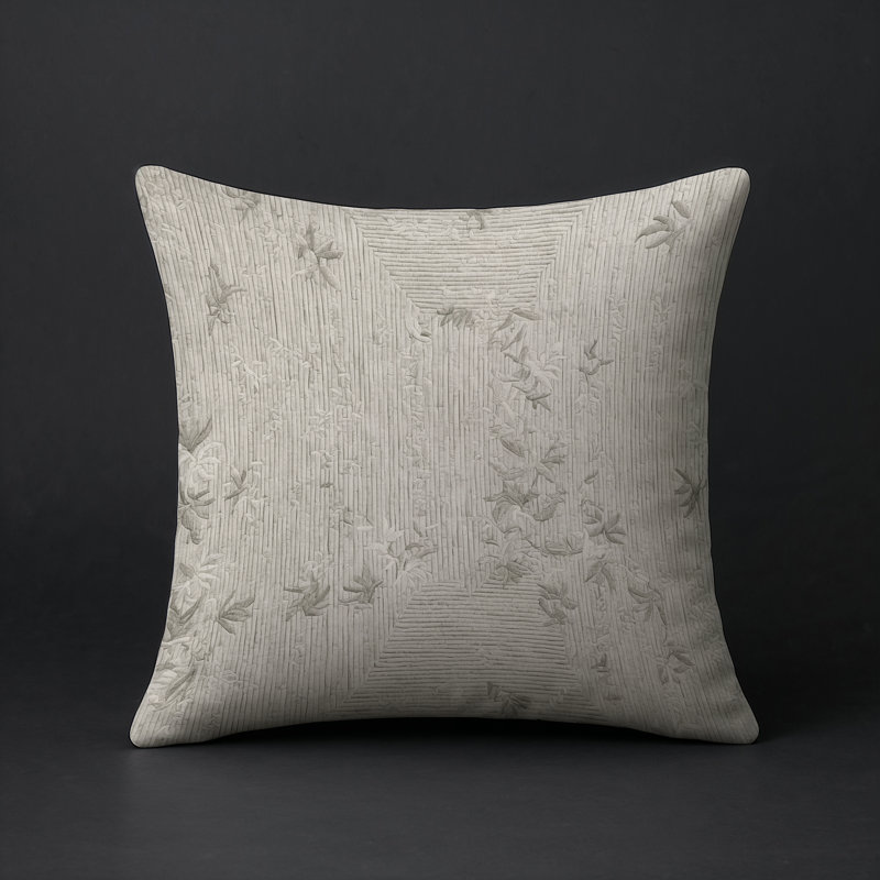 Coussin décoratif intérieur et extérieur Modern, Gris abstrait 74, Carré 16 po