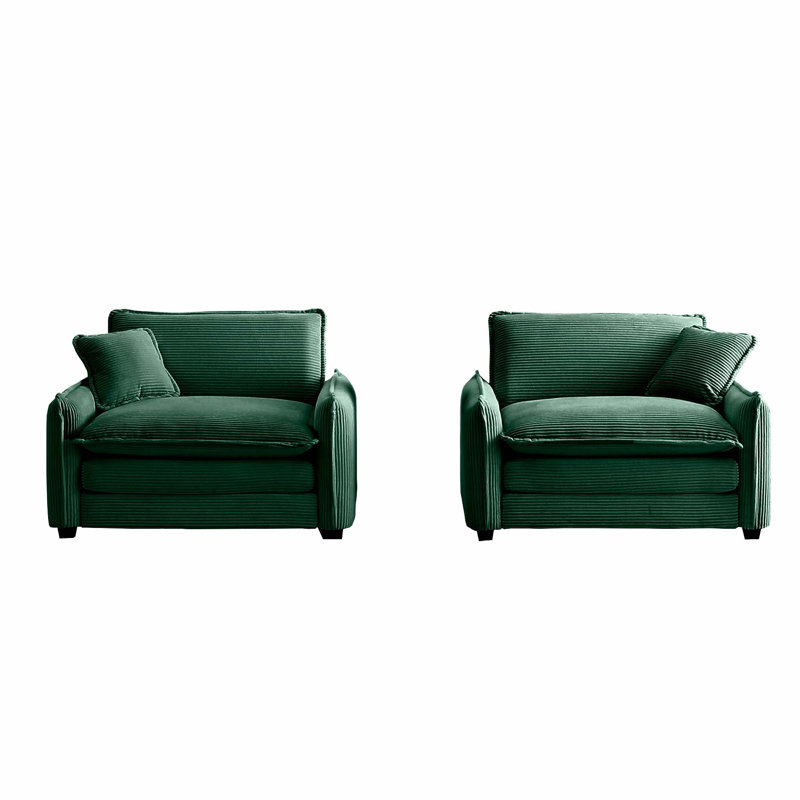 Ensemble de canapés profonds luxueux et sophistiqués avec deux canapés profonds simples convenant au salon et au bureau, Vert