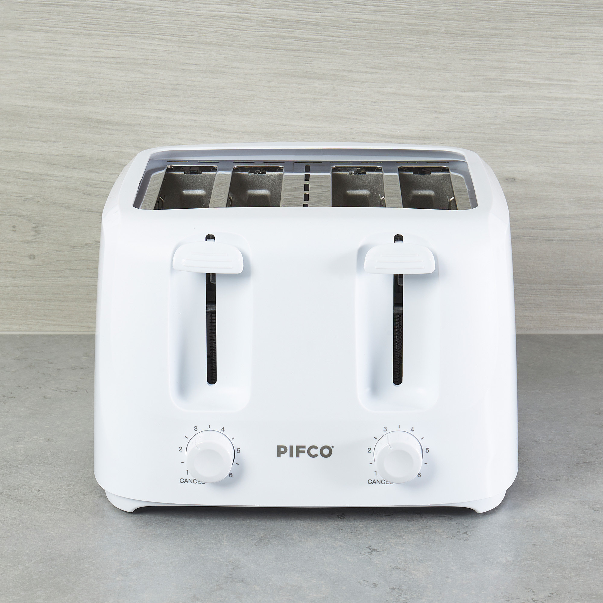 PIFCO Essentials White Toaster 4 Slice - Dual Control With 6 Browning ...