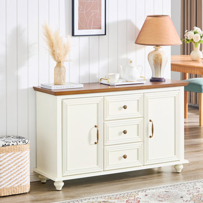 Buffet Mid-Century moderne avec rangement spacieux, 2 portes et 3 tiroirs, idéal pour la cuisine, la salle à manger et le salon