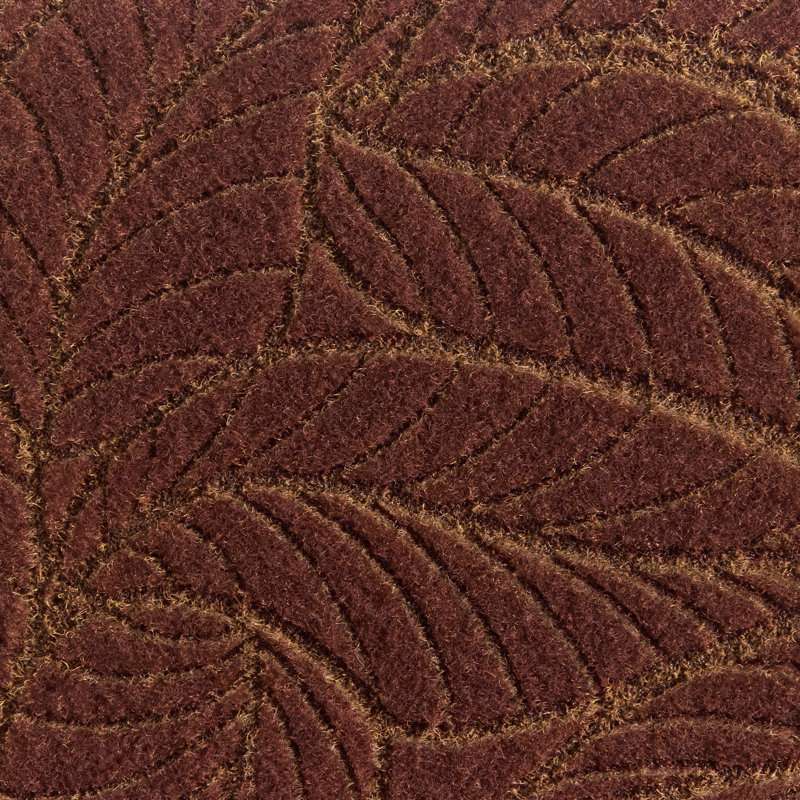 Tapis de porte Town & Country Living tout temps à motif feuillage, Rouge foncé