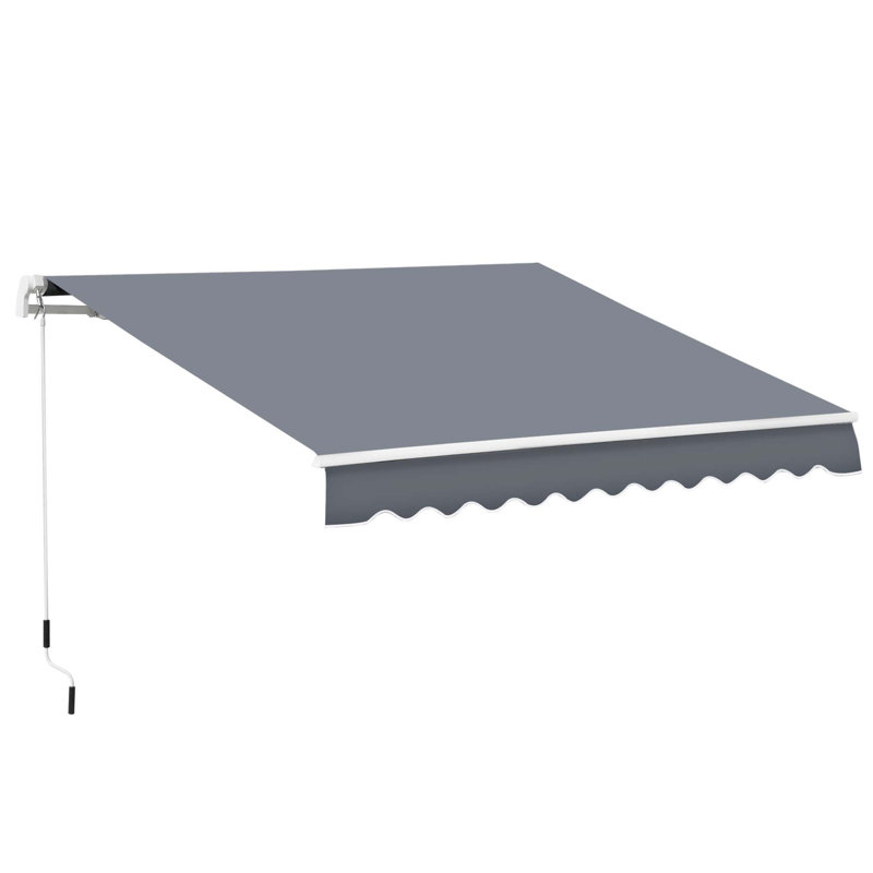 Manual Retraction Slope Patio Awning, 59" H x 141.75" W x 118" D, Blue