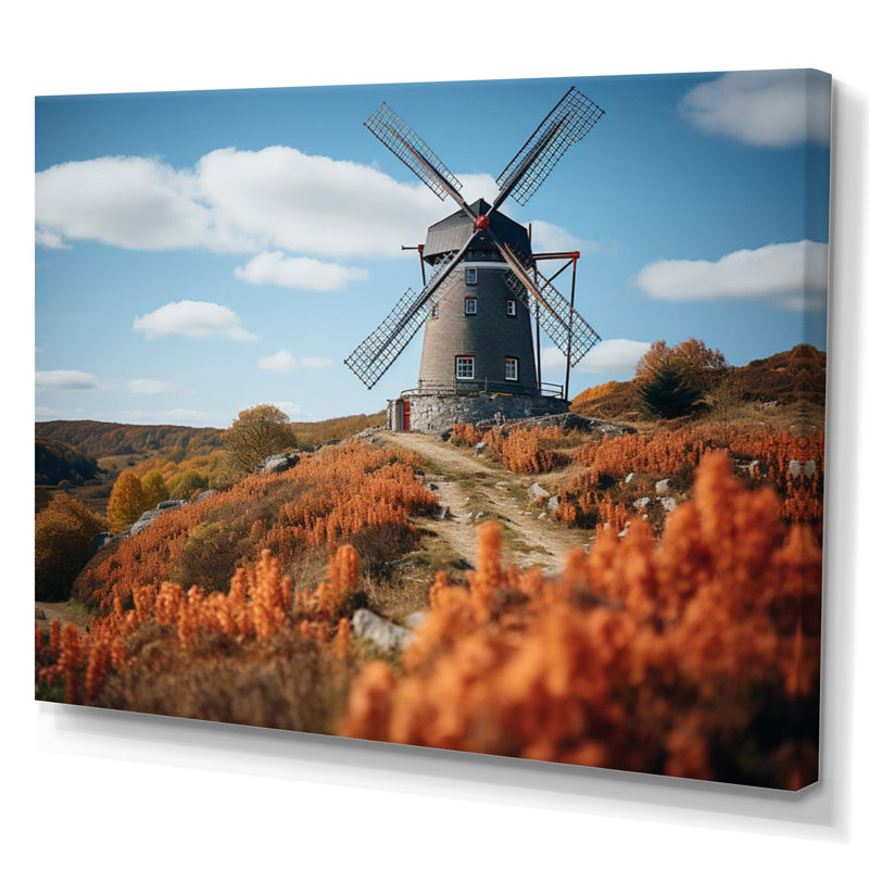 Mascolino Allemagne, moulin à vent néerlandais IV - impression, H 16 po x l 32 po x P 1 po, Toile tendue