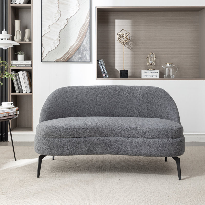 Causeuse rembourrée 50 "Raymond, Boucle performance grise
