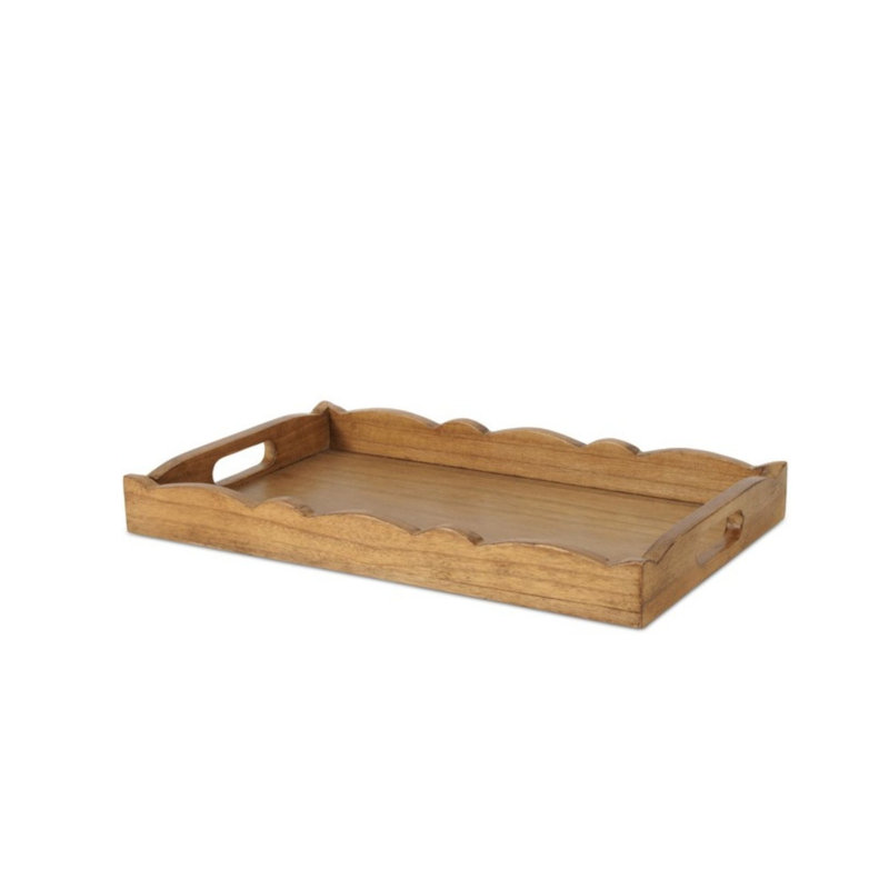 Plateau en bois festonné (ensemble de 2)