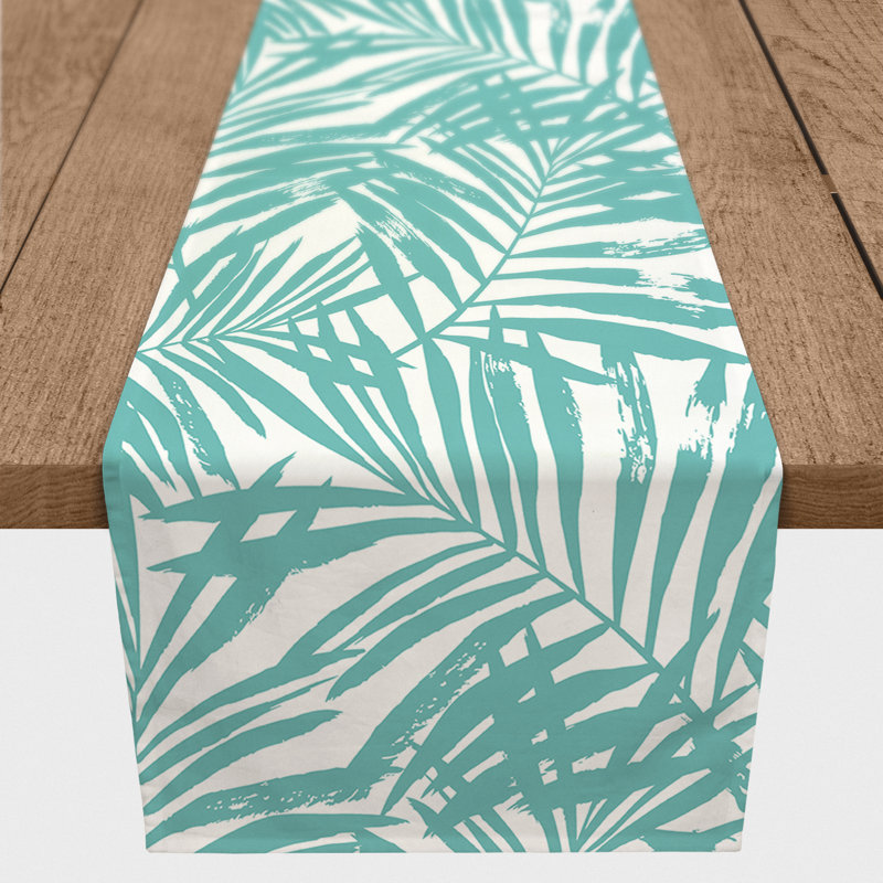 Chemin de table Tropical, 72 po x 16 po, 1, Bleu sarcelle