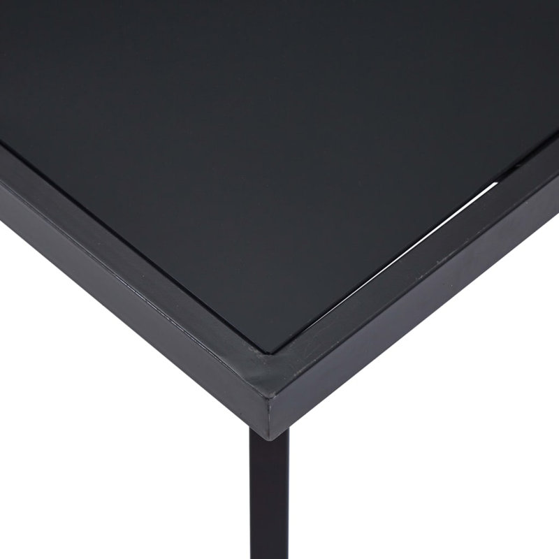 Granville Metal Base Dining Table, Black, 75cm H x 140cm L x 70cm W
