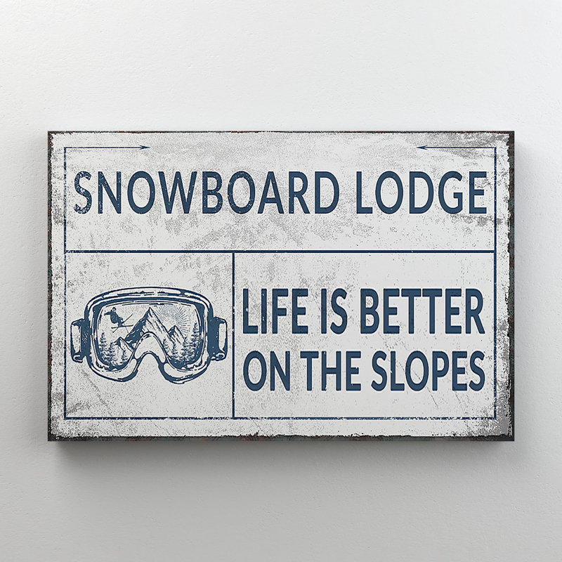 «Skiing Glasses - Snowboard Lodge», reproduction d'art graphique sur toile tendue, H 11 po x l 14 po x P 2 po