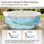 Baignoire de trempage autoportante ronde blanche à surface solide avec drain 59 po. Casainc