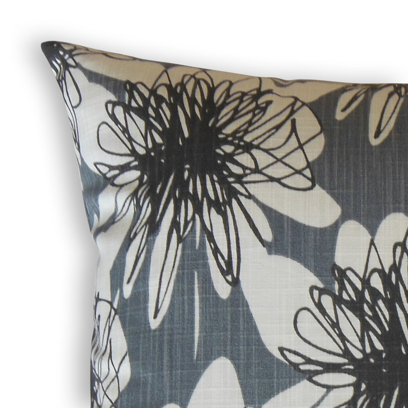 Silva Square Pillow Cover & Insert, Height(18") x Width(18"), Peach/Blue