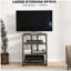 Meuble télé de 28 po, tablettes réglables et supports d'extension pour meuble télé, petit meuble télé brun de style simple avec espace de rangement