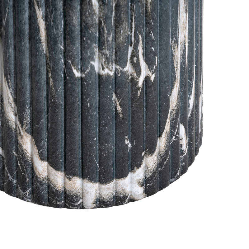 Foundry Select Tithi Stylish Decorative End Table for Elegant Home Interiors, Gray Faux Marble