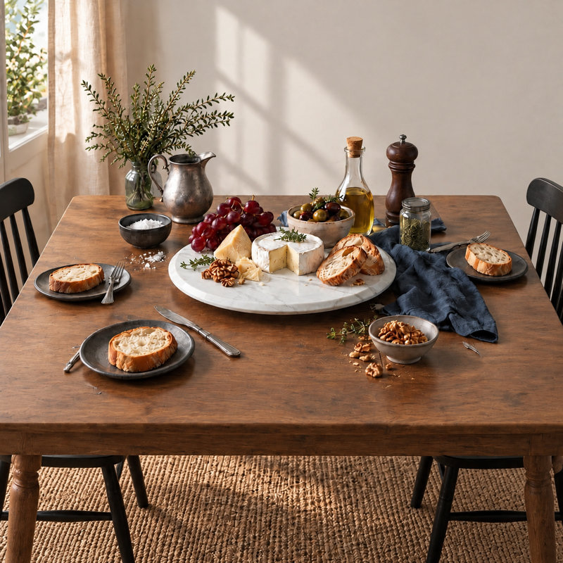 Plateau tournant Marbel Lazy Susan en rotation à 360°, H 0,8 po x L 15,7 po x l 15,7 po