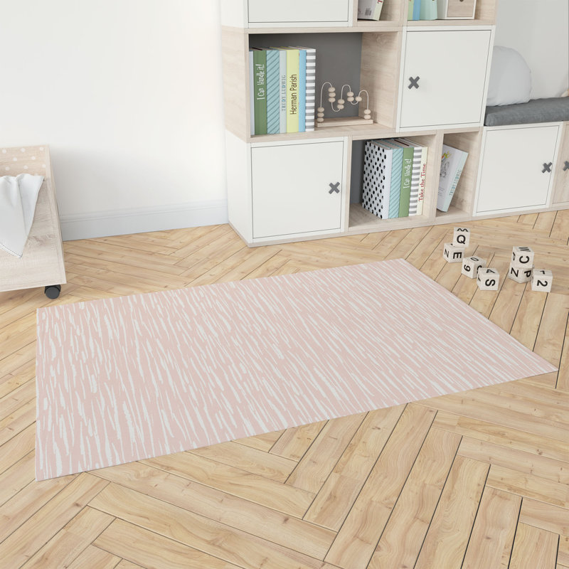 Spectrum Strands Kids Play Mat, Rectangle 5' x 7', Pink