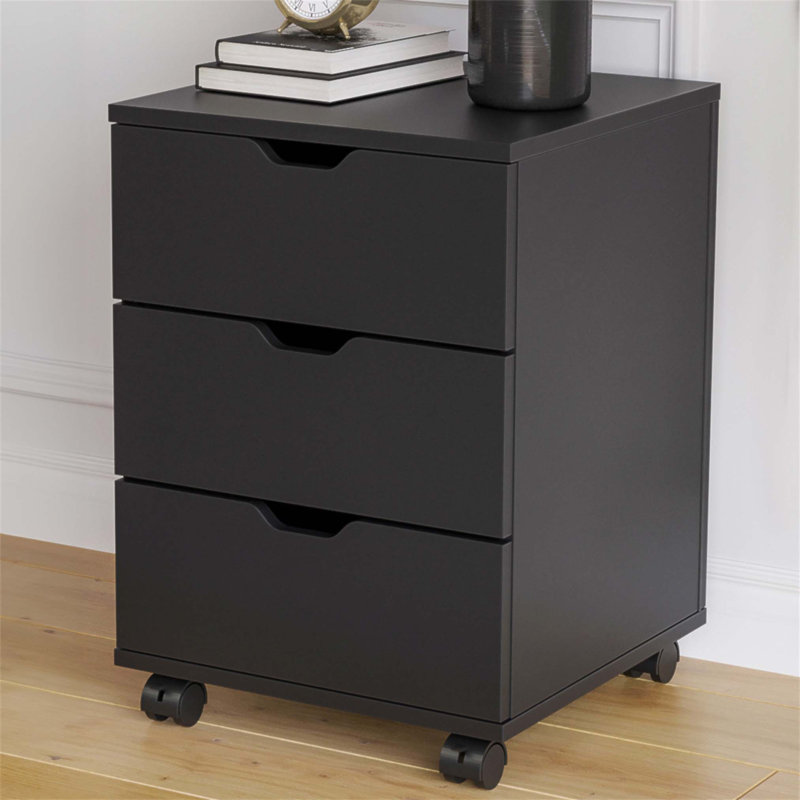 3-Drawer Vertical Filing Cabinet With Casters, Fully Assembled For Home And Office Use, Durable And Mobile Storage Solution