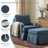 Upholstered Skirted Swivel Accent Arm Chair With Storage Ottoman-1258717961