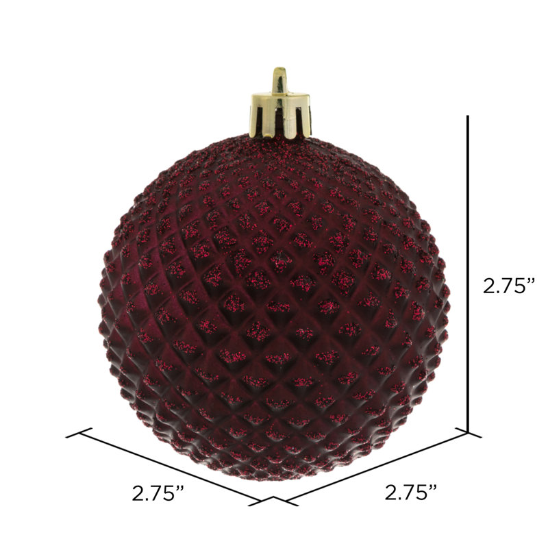 Ornement boule Durian Glitter, Rouge