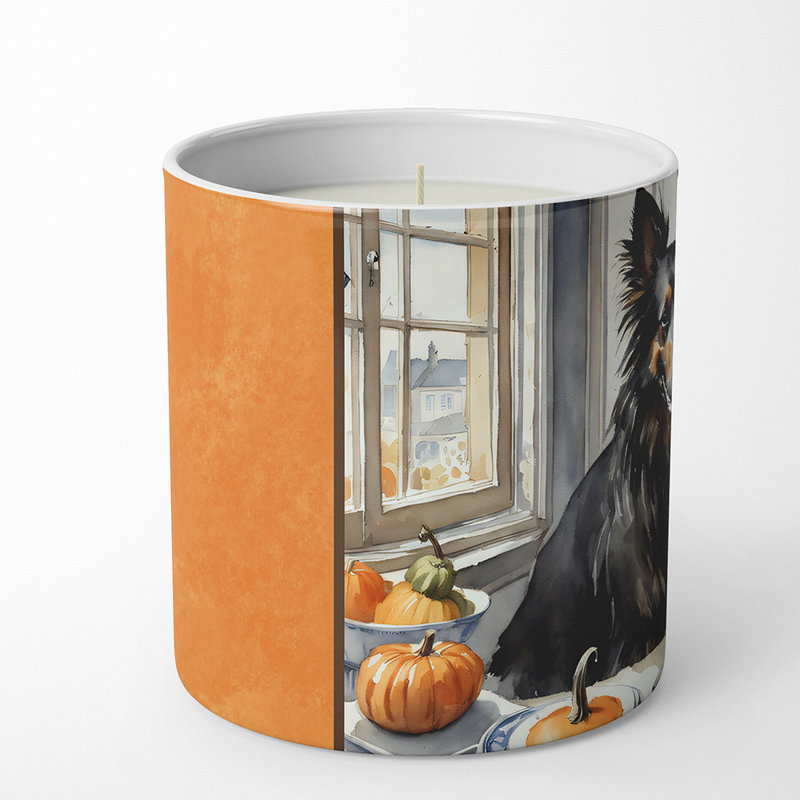 Pumpkin Pie Scented Tumbler Candle with Ceramic Holder