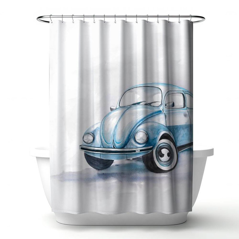 Shower Curtain TR52 – Polyester Shower Curtain, Dye Sublimation Print, 71" W × 74" L