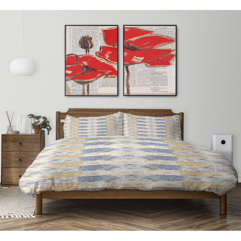 Channel Geometric Shapes Duvet Cover, King Comforter + 2 King Pillowcases
