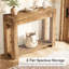 Console en bois massif de 43,3 cm avec tablette de rangement à 2 niveaux, table d'appoint étroite pour entrée, couloir ou salon.