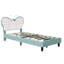 Kids Upholstery Butterfly Bed, Mixed Velvet & PU Leather Headboard With LED Antennae Lights & Adjustable Height, European Single (90 X 200 cm) -597116833