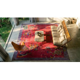 Wool Floral 1920s Antique Rectangle Hand Knotted Pile Purple / Lavender Mauve Rug