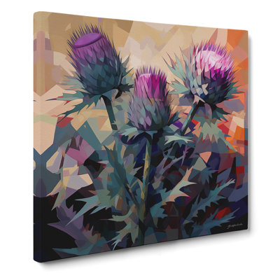 Thistle Cubism - Wrapped Canvas
