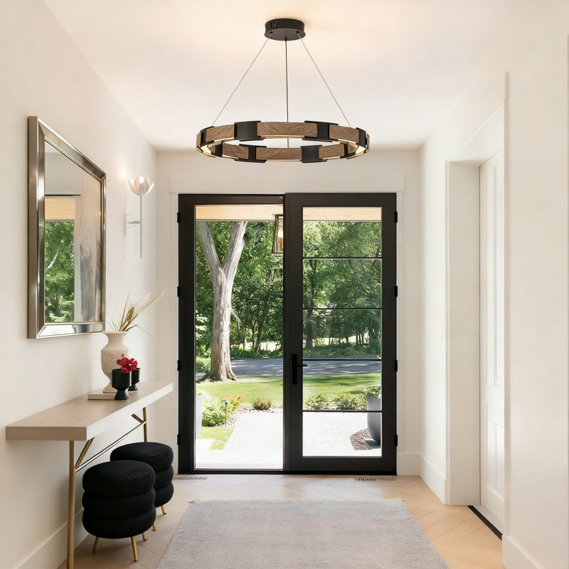 Luminaire de 24 pouces à DEL avec anneau circulaire, lustre circulaire moderne à intensité variable avec 3 températures de couleur, cordon réglable pour la salle à manger, la cuisine, la chambre, le salon et le bureau
