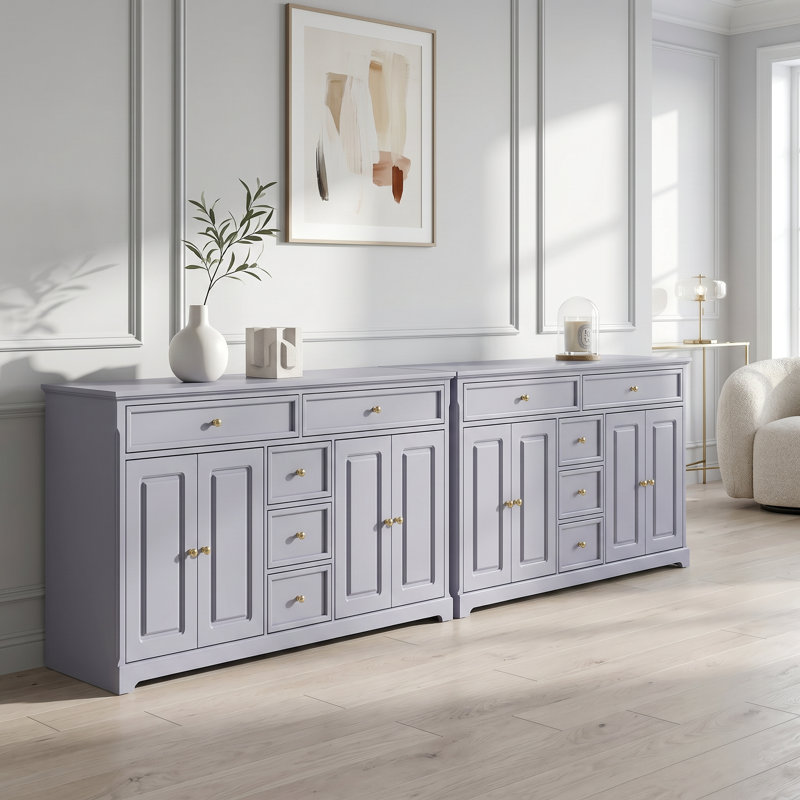 Ensemble de 118 buffets 118 po avec 10 tiroirs Farmhouse, Gray