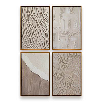 Ensemble de 4 impressions sur toile Wave Formations