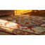 Square Shape Room Size Ivory Antique Chinese Rug Influenced Design Antique American Hooked Rug