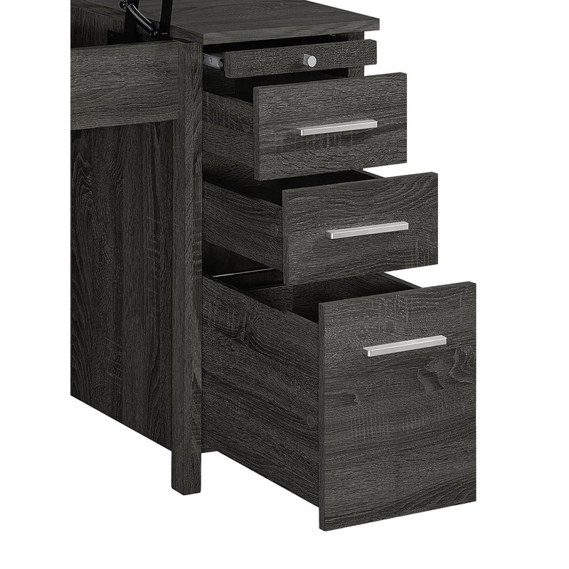 4-Drawer Lift Top Office Desk, Gray